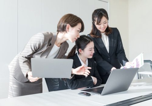 Group of businesswoman in the office. Group of businesswoman in the office.