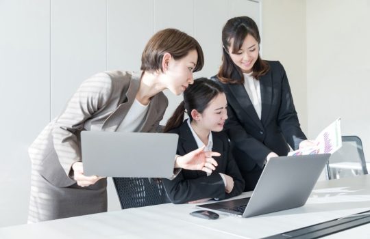 Group of businesswoman in the office. Group of businesswoman in the office.