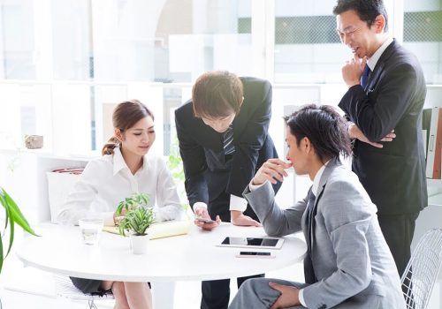 People who have a meeting in the stylish office People who have a meeting in the stylish office