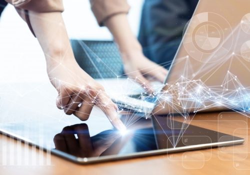 Business and technology concept. Business and technology concept.