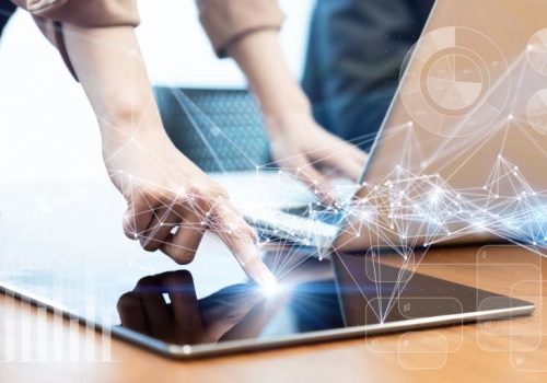 Business and technology concept. Business and technology concept.