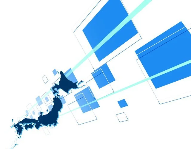 日本地図のビジネスイメージ