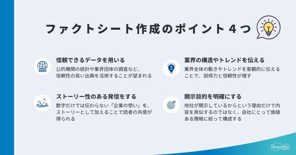 ファクトシート作成のポイント４つ＿インフォグラフィック