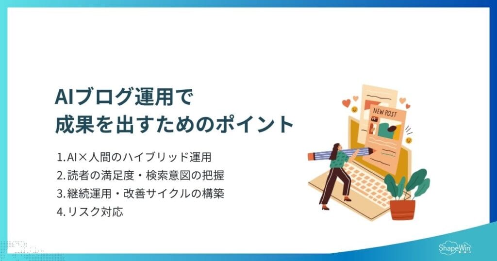 AIブログ運用で成果を出すためのポイント＿インフォグラフィック