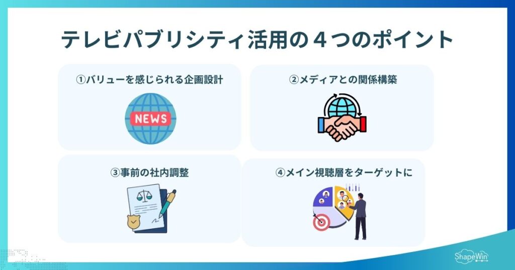 テレビパブリシティとは?信頼と拡散を両立するPR手法を徹底解説 テレビパブリシティ活用の4つのポイント