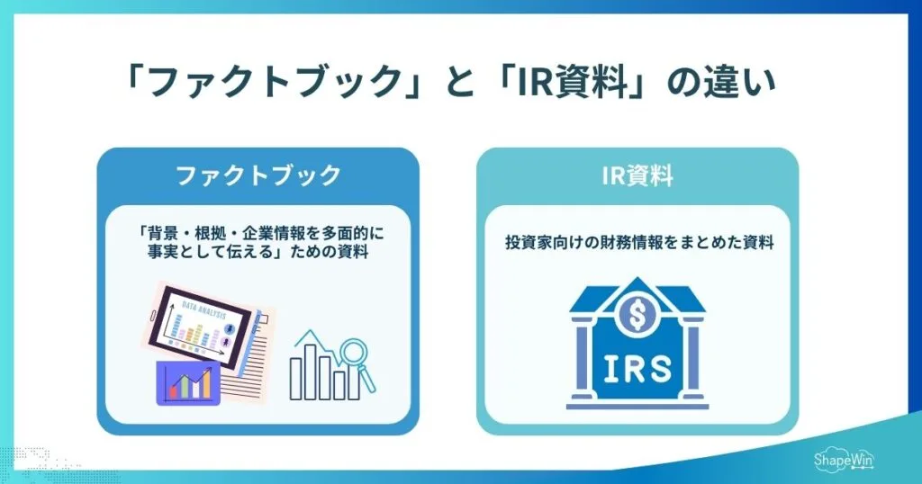 「ファクトブック」と「IR資料」との違い　インフォグラフィック