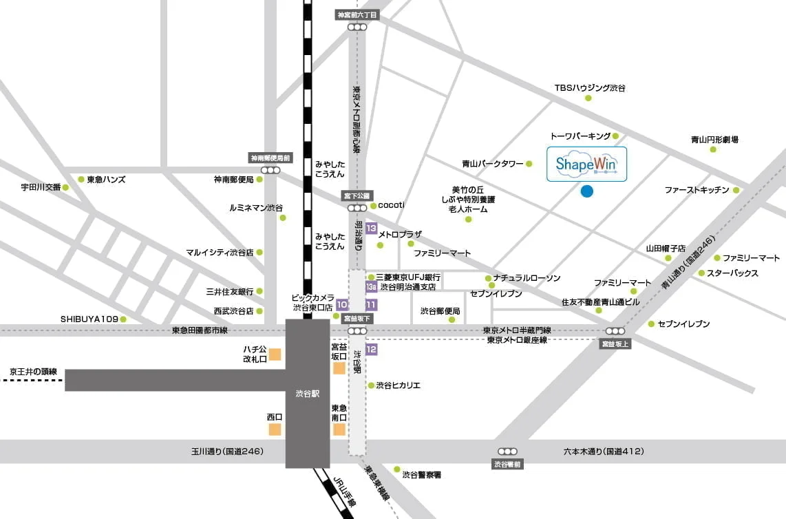 シェイプウィン地図渋谷